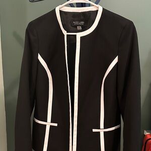 Black Label Blazer Black and White Modern Suit Jacket